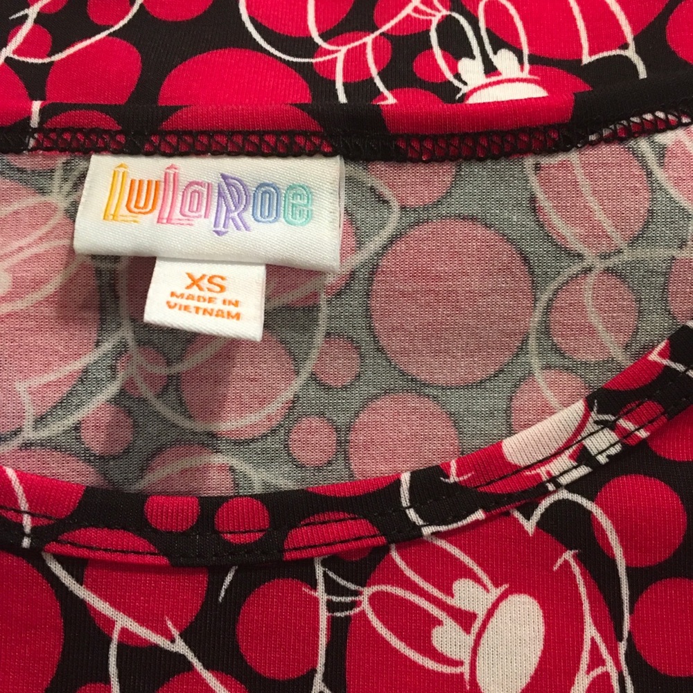 LuLaRoe Disney Minnie Pink Irma Top XS FREE SHIP - Picture 4 of 5